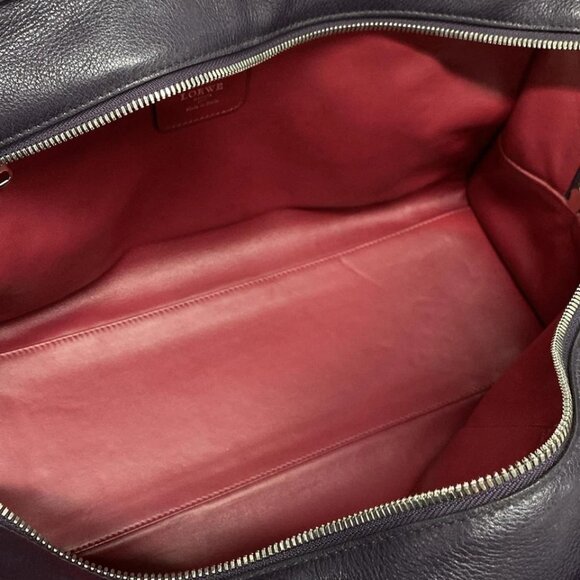 LOEWE Amazona Purple Pink Beige Leather Handbag 399-080825 - Picture 11 of 14